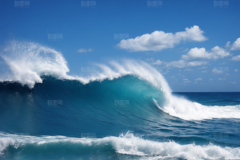 海浪高清清透摄影图
