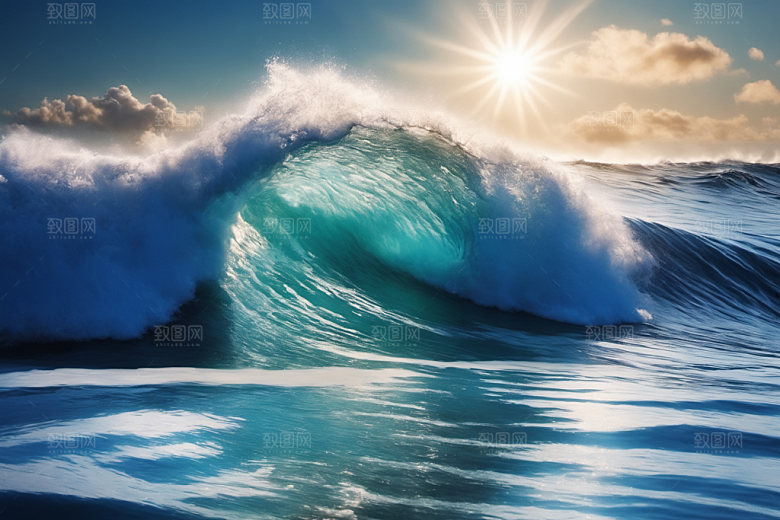 海浪浪花波浪摄影图