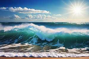 海浪高清蓝色摄影图