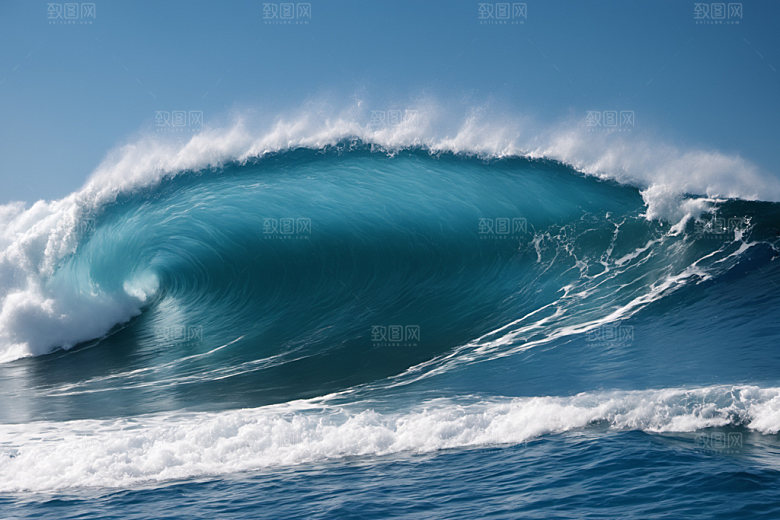 海浪波浪清透摄影图