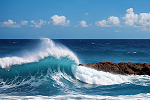 海浪波浪海水摄影图