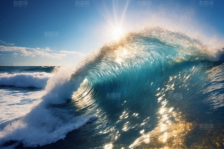 海浪自然大海摄影图