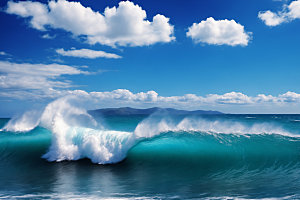 海浪海水波浪摄影图
