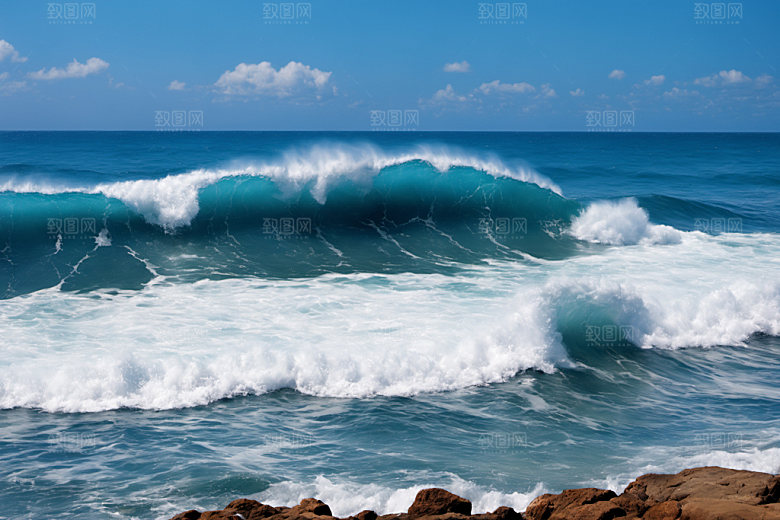 海浪高清清透摄影图