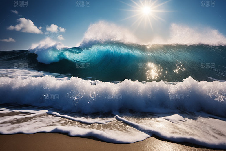 海浪波浪清透摄影图