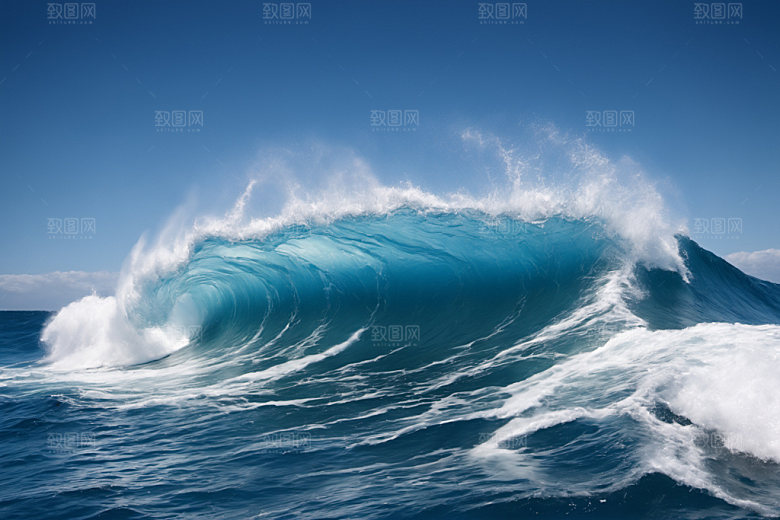 海浪波浪清透摄影图