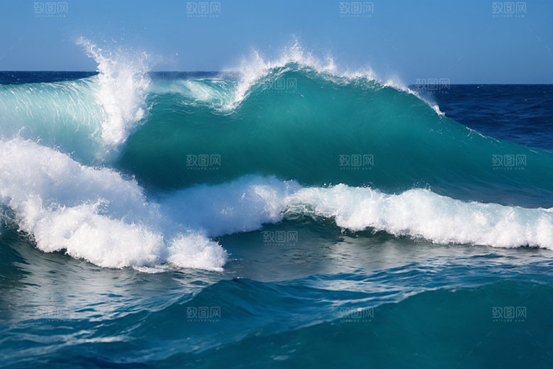 海浪自然海水摄影图