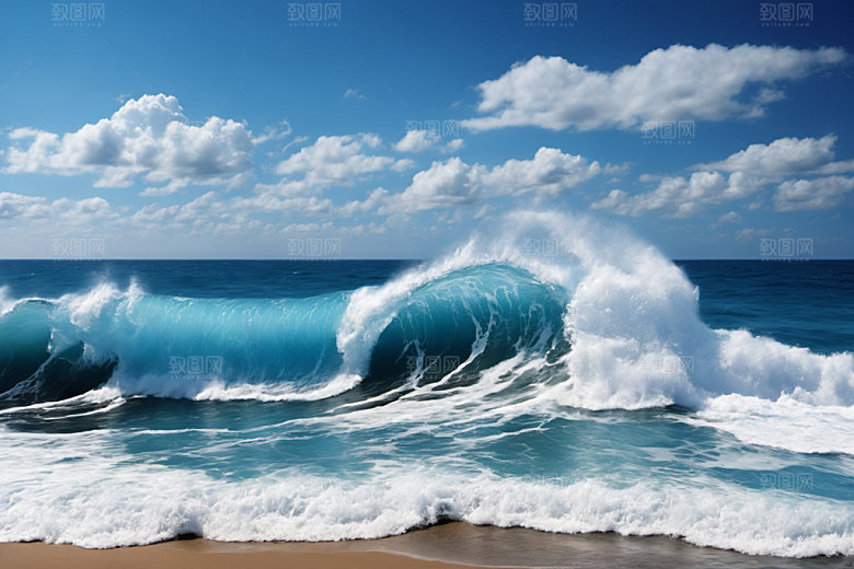 海浪清透自然摄影图