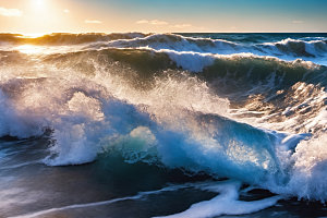海浪大海高清摄影图
