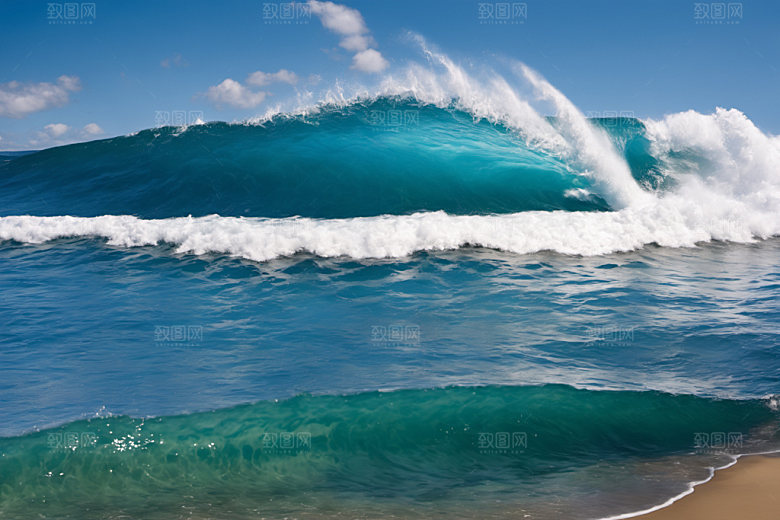 海浪波浪浪花摄影图