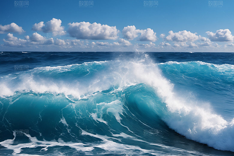 海浪大海清透摄影图