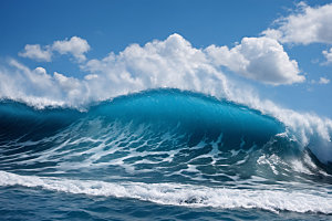 海浪大海清透摄影图