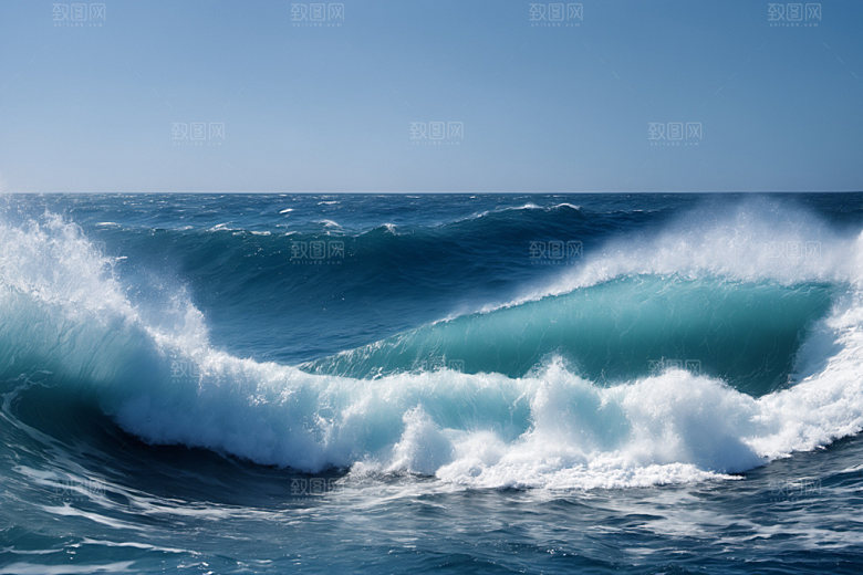 海浪海水波浪摄影图