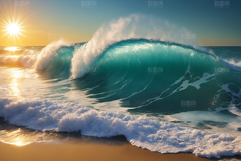 海浪波浪清透摄影图
