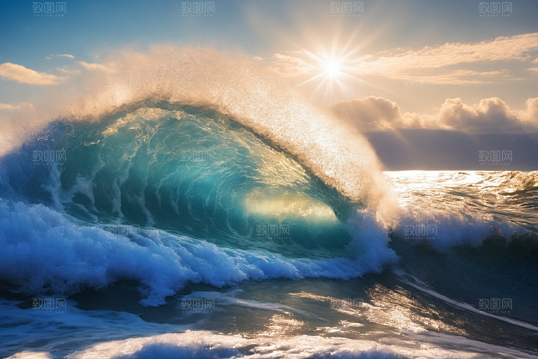 海浪海水清透摄影图