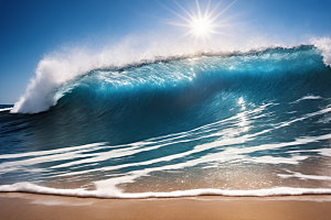 海浪浪花波浪摄影图