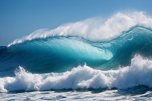 海浪浪花自然摄影图