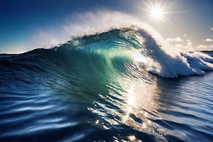 海浪大海清透摄影图