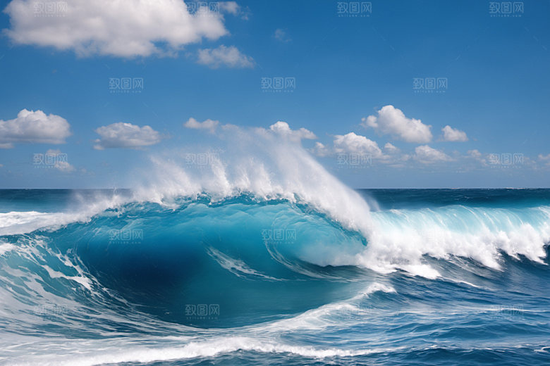 海浪清透高清摄影图