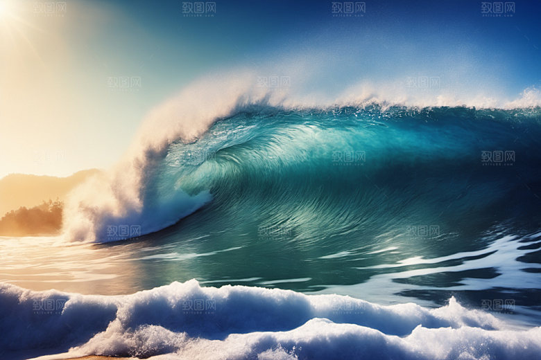 海浪海水清透摄影图