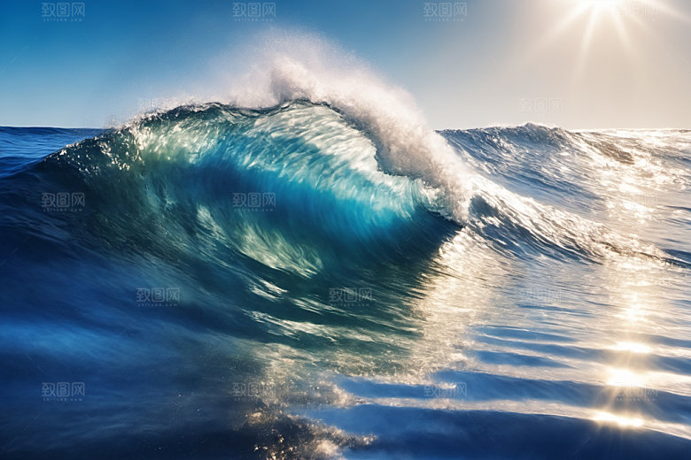 海浪清透大海摄影图