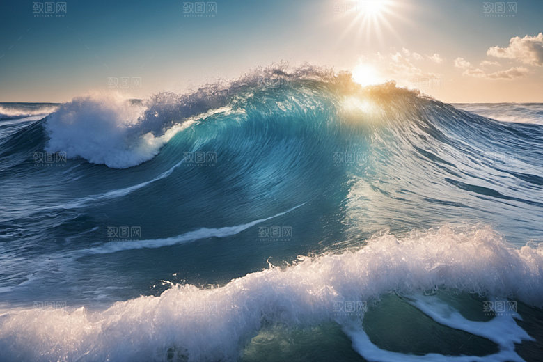 海浪自然清透摄影图