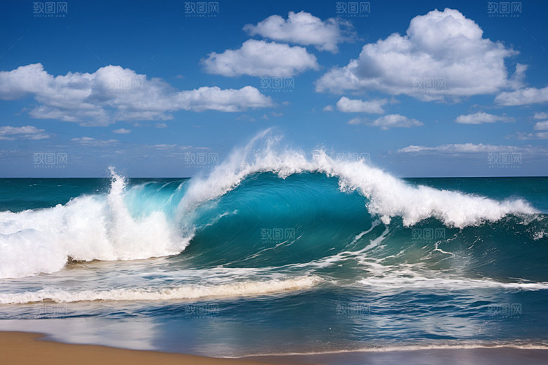 海浪自然清透摄影图