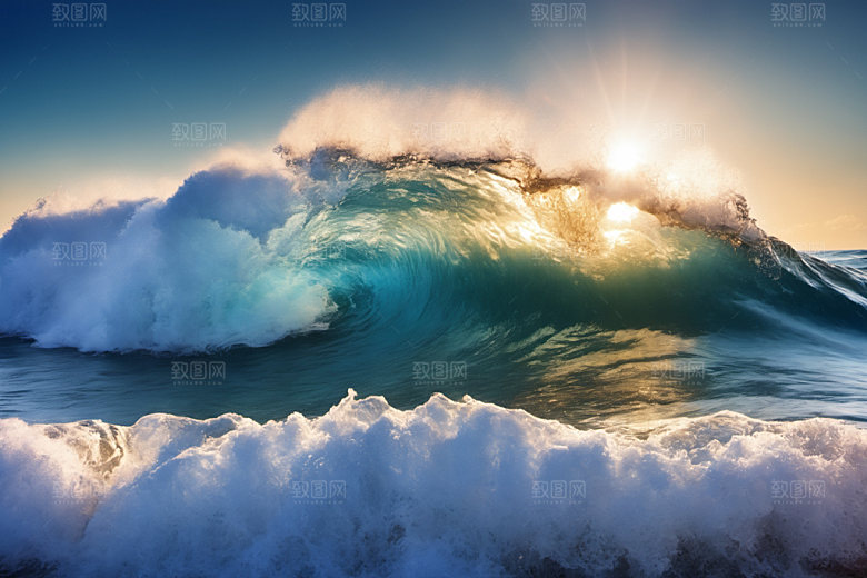 海浪蓝色高清摄影图