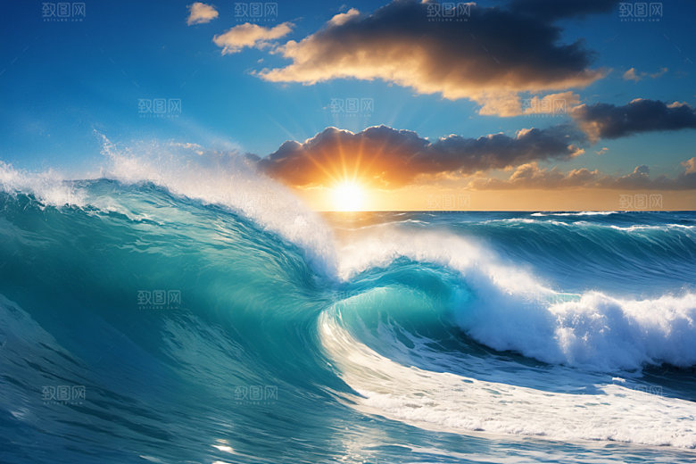 海浪海水大海摄影图