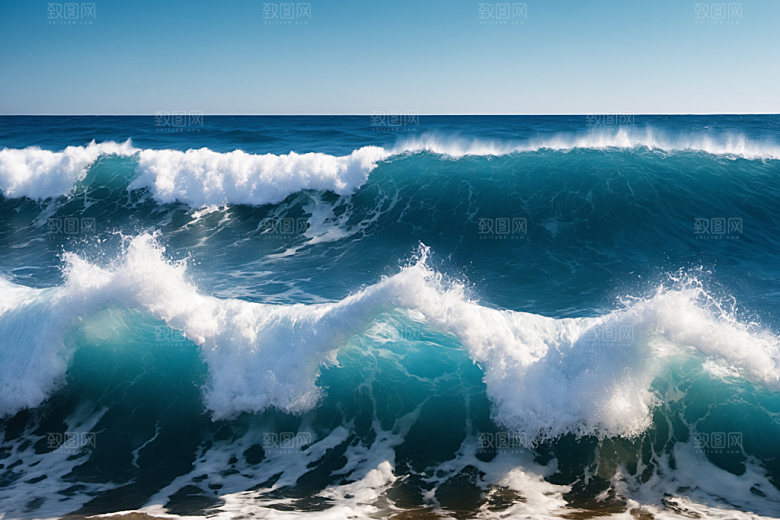 海浪大海清透摄影图