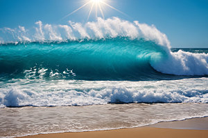 海浪波浪自然摄影图