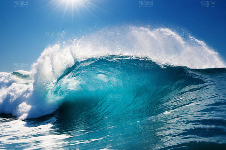 海浪大海清透摄影图