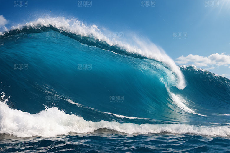 海浪大海浪花摄影图