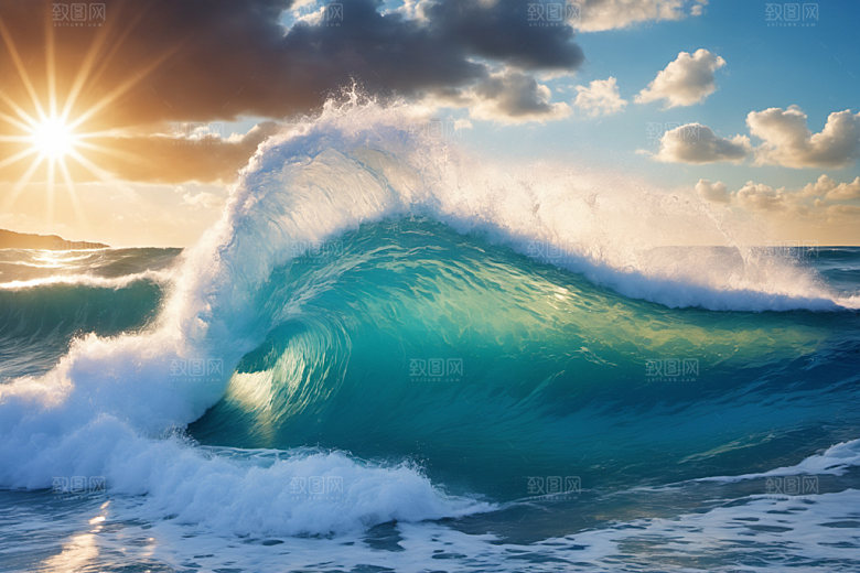 海浪清透海水摄影图
