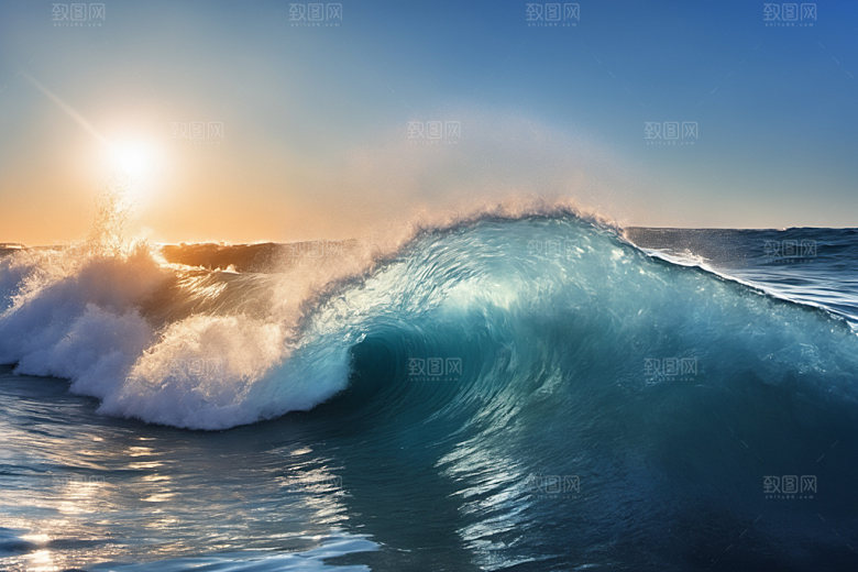海浪高清清透摄影图
