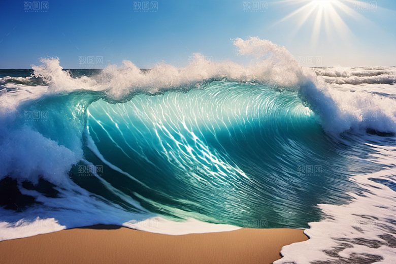 海浪海水清透摄影图