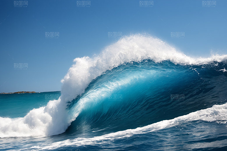 海浪大海清透摄影图