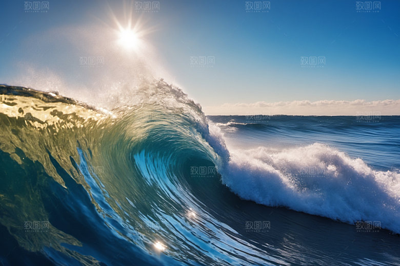 海浪浪花海水摄影图