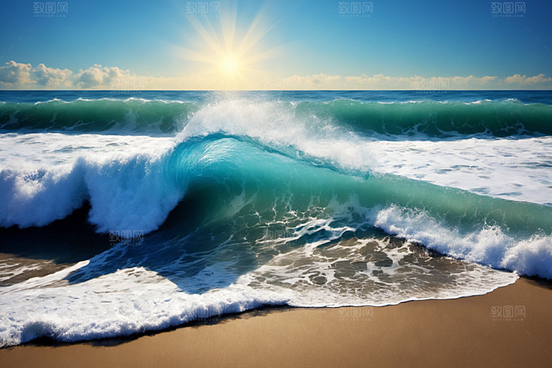 海浪清透海水摄影图