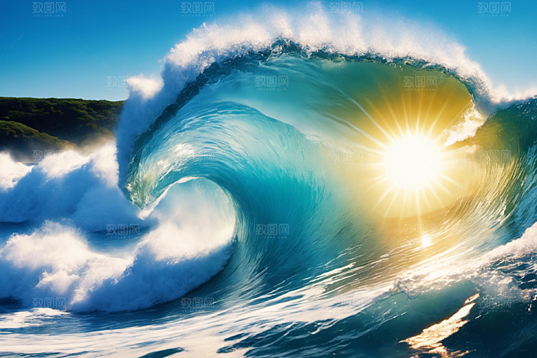 海浪海水波浪摄影图