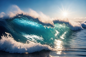 海浪海水清透摄影图