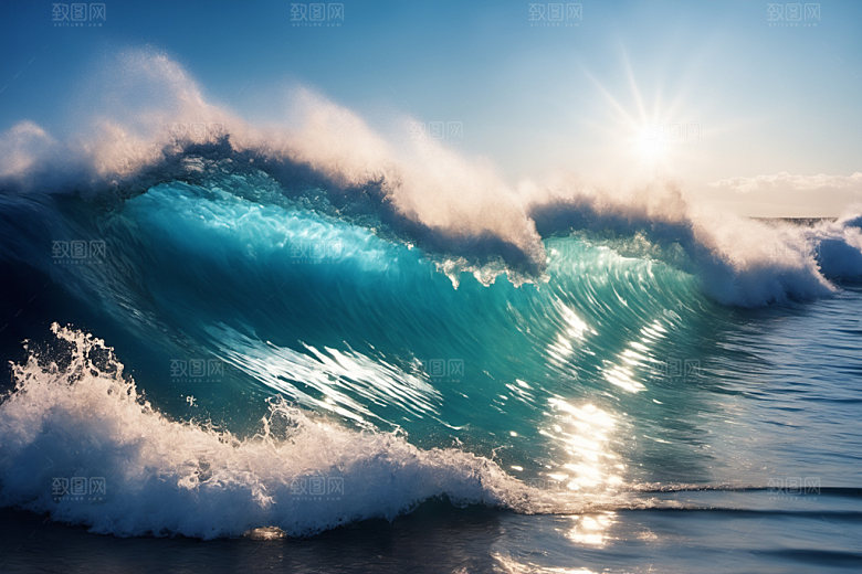海浪海水清透摄影图