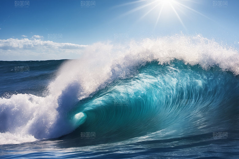 海浪蓝色高清摄影图