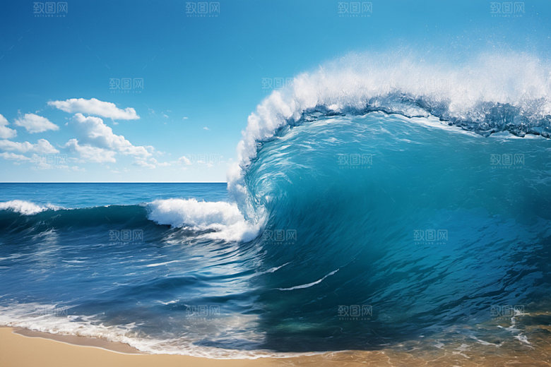 海浪高清清透摄影图