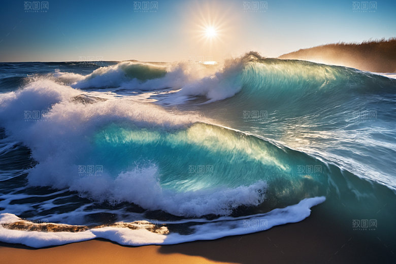 海浪波浪清透摄影图
