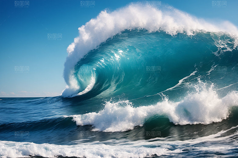 海浪波浪大海摄影图