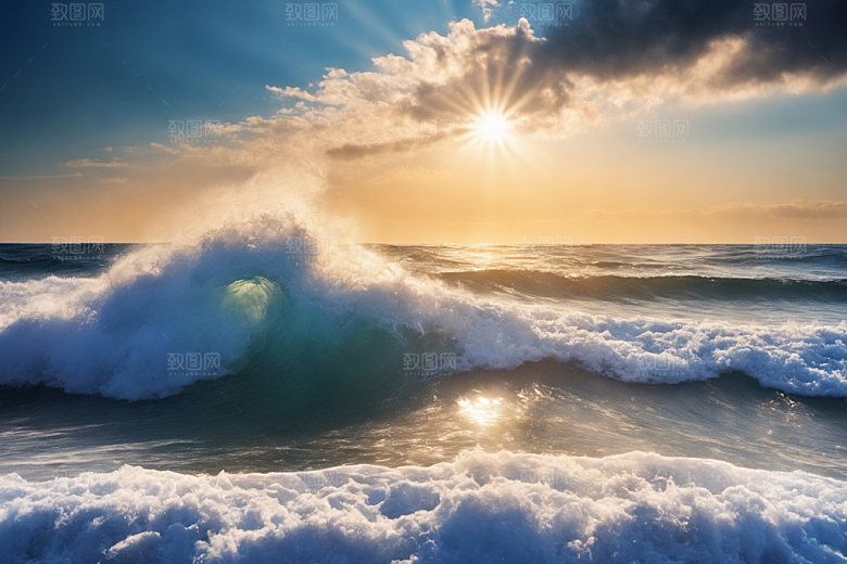 海浪海水高清摄影图