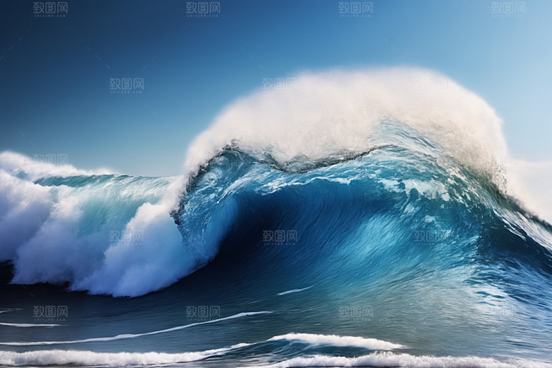 海浪清透高清摄影图