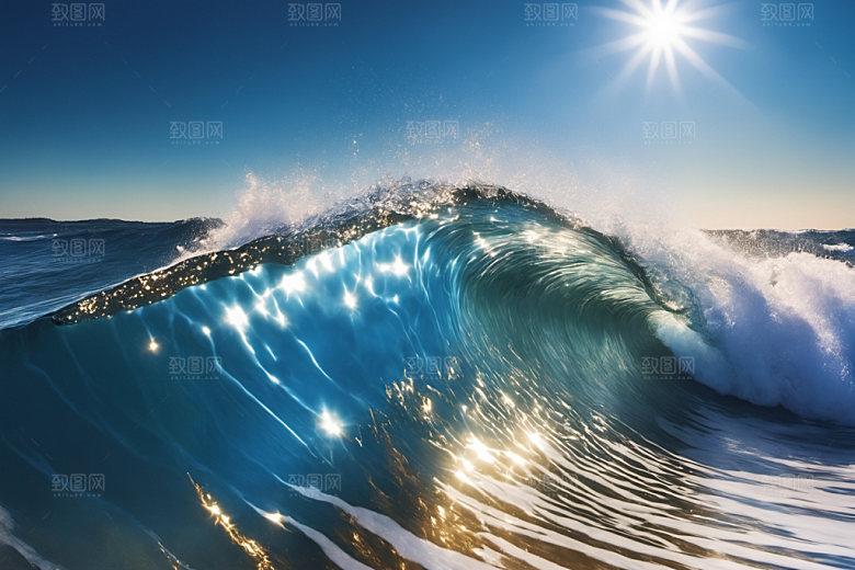 海浪海水大海摄影图