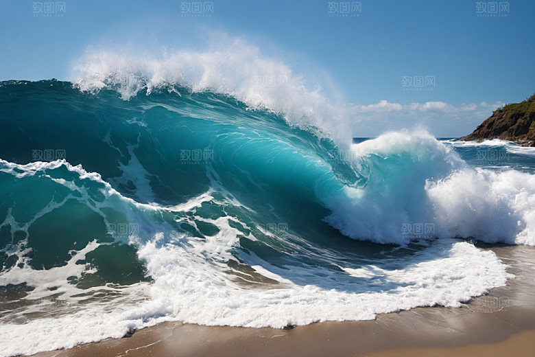 海浪海水波浪摄影图